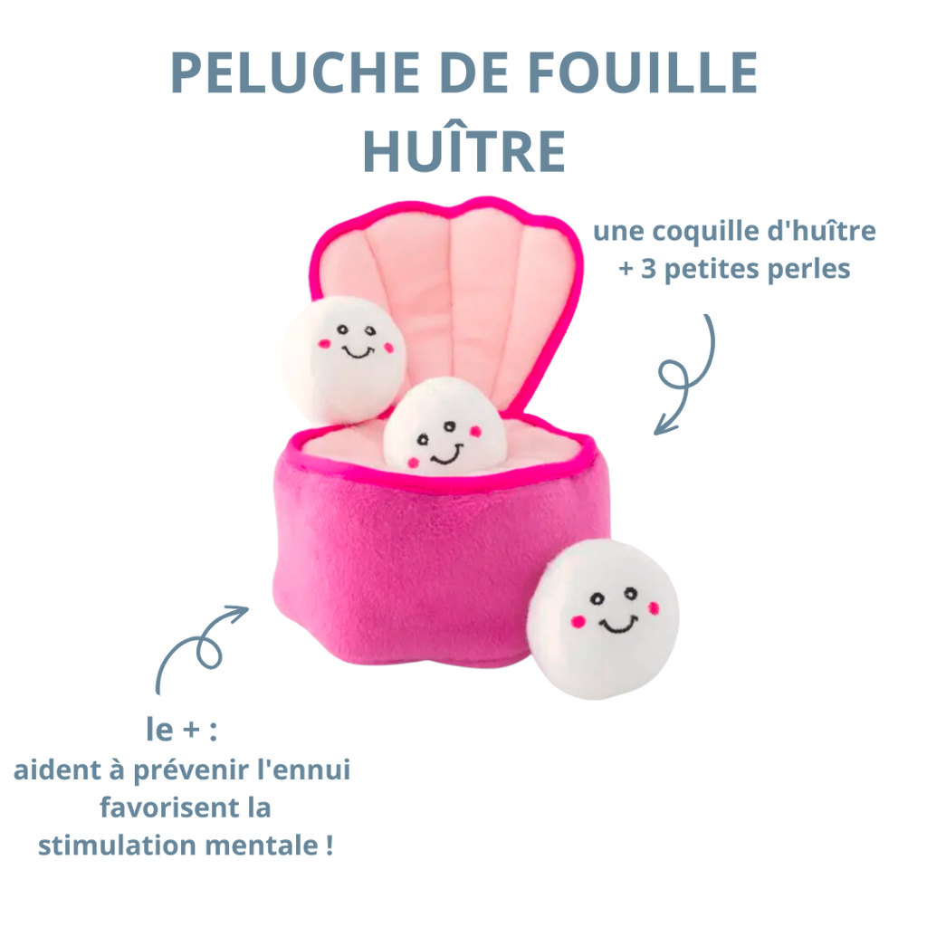 Coquille d'huître et trois petites perles à cacher