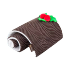 Bûche vue de face, spirale blanche enroulée