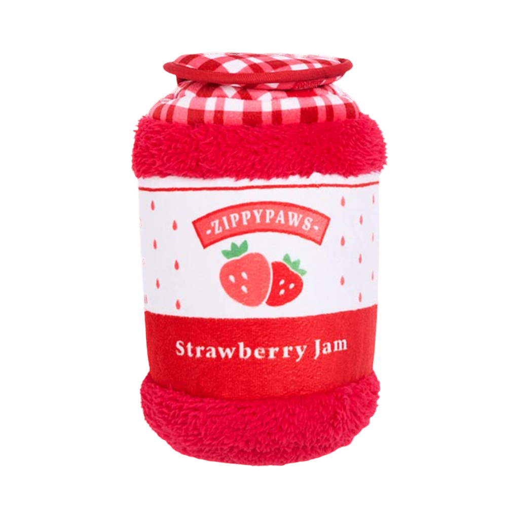 Pot rouge Strawberry Jam au couvercle vichy