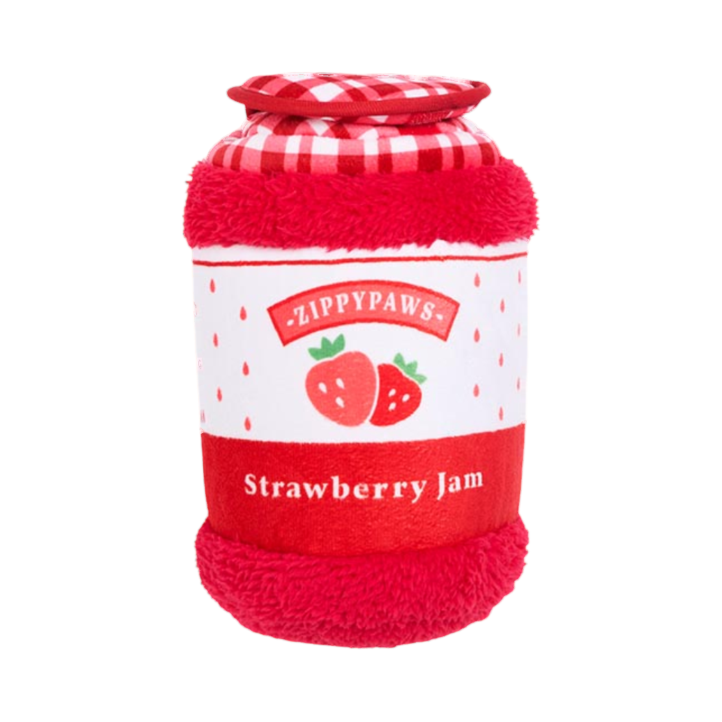 Pot rouge Strawberry Jam au couvercle vichy
