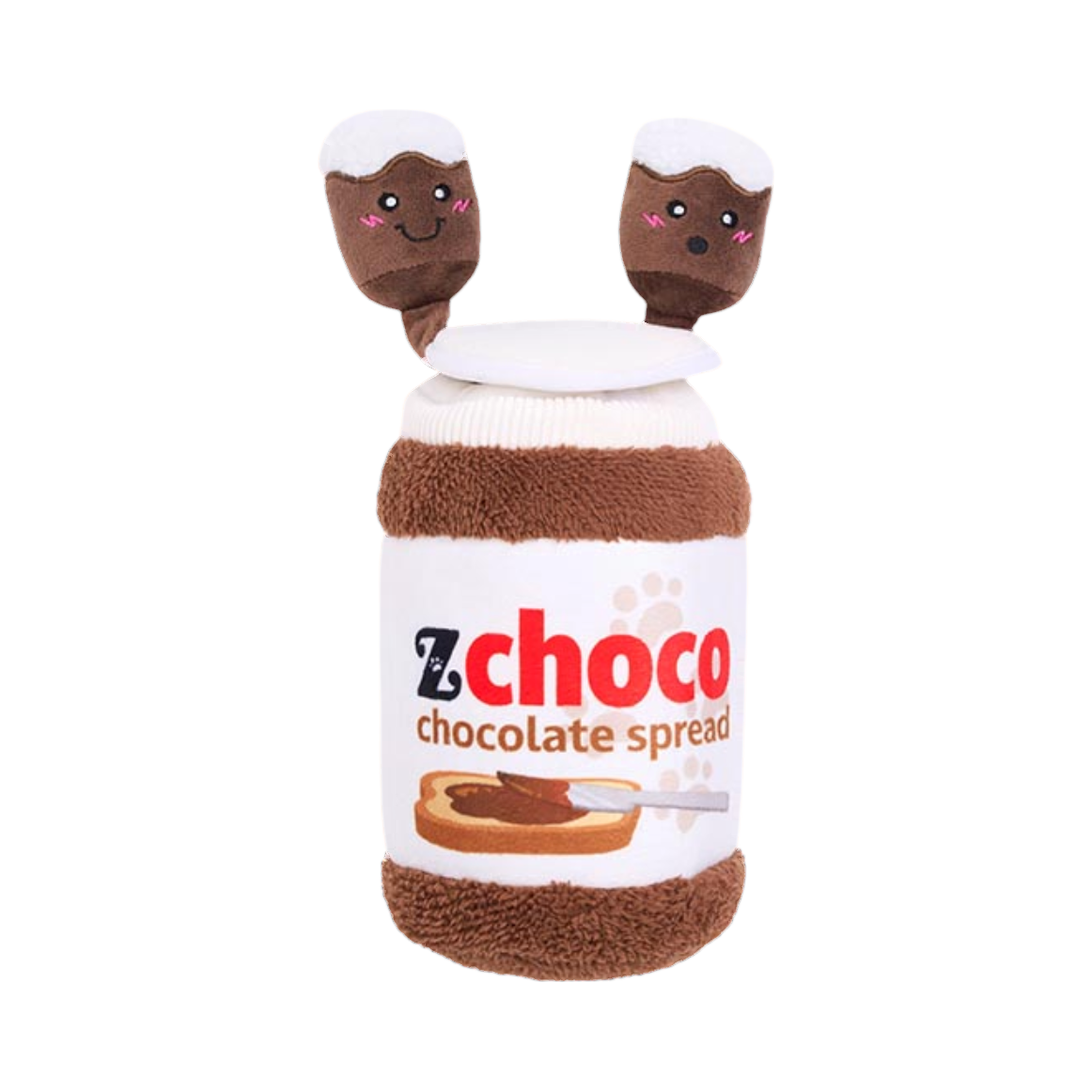 Pot marron zChoco avec deux noisettes sortant du couvercle