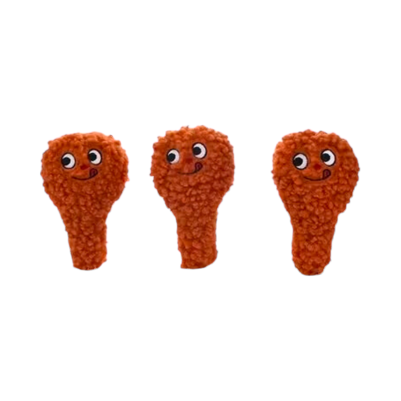 Trois pilons de poulet bouclés aux petits yeux