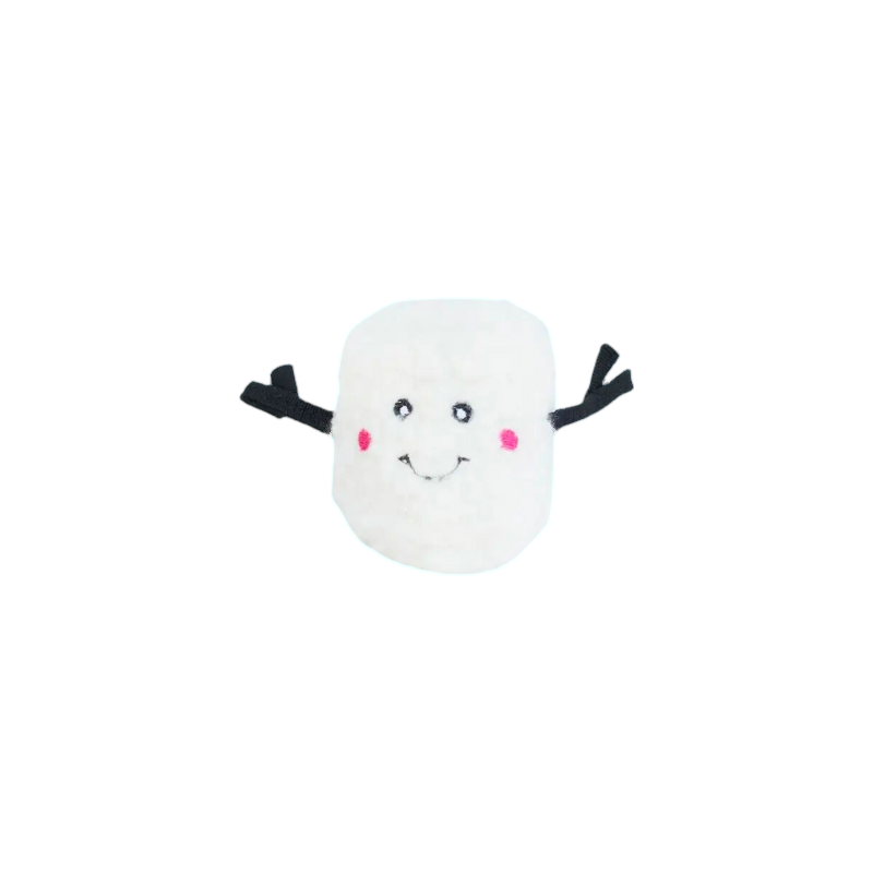 Petite guimauve blanche souriante aux bras en bâtonnets