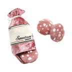 Saucisson rose à pois blancs et deux rondelles à cacher