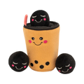 Gobelet orange souriant et ses trois perles noires kawaii