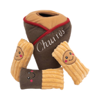 Cornet marron brodé et ses trois churros souriants