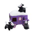 Carrosse violet avec chevaux squelettes et cocher squelette