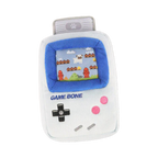 Console portable blanche et bleue façon rétro avec croix directionnelle