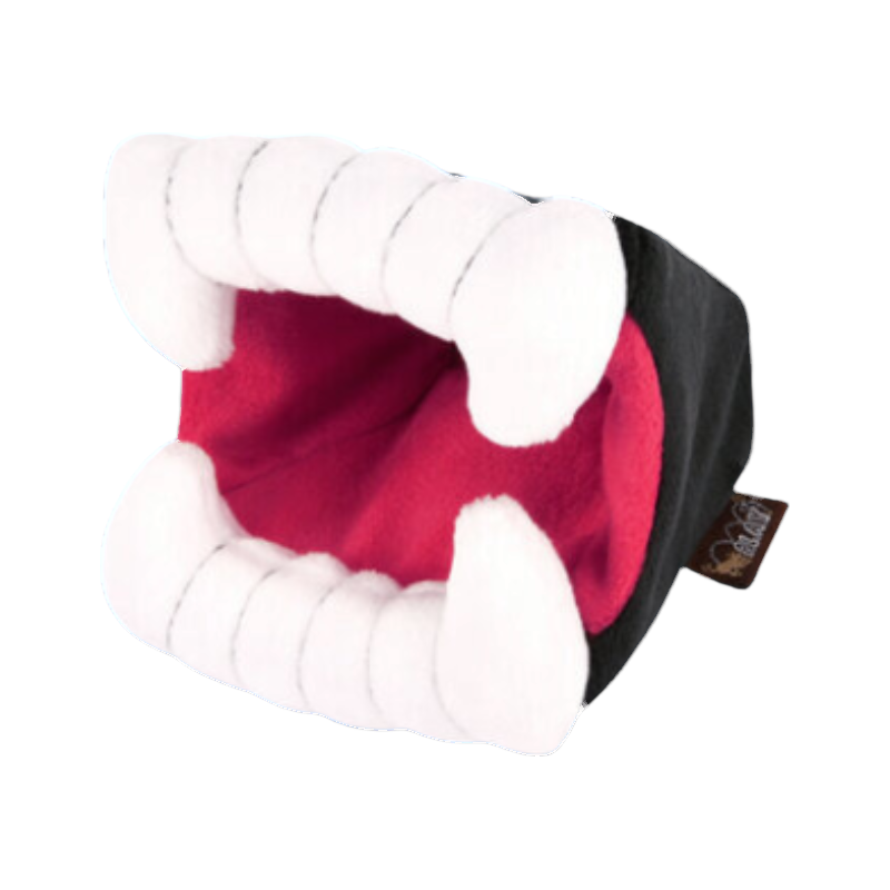 Dentier de vampire rouge et blanc aux crocs pointus