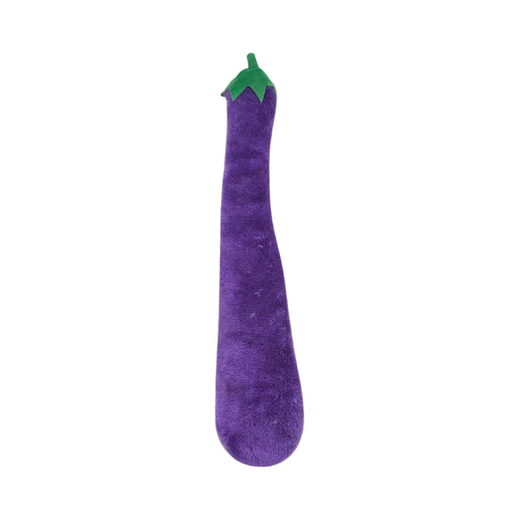 Aubergine violette XL vue de côté, légèrement courbée
