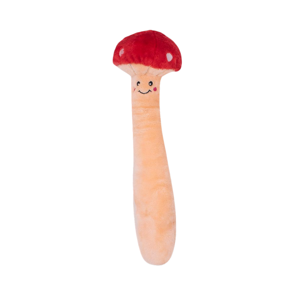 Champignon au chapeau rouge à pois blancs et long pied beige