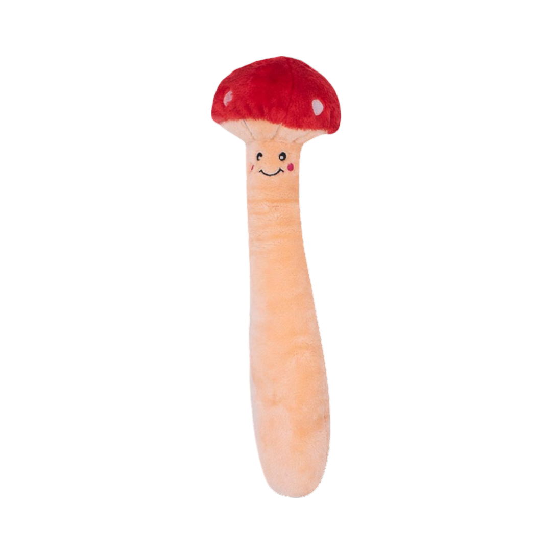 Champignon au chapeau rouge à pois blancs et long pied beige