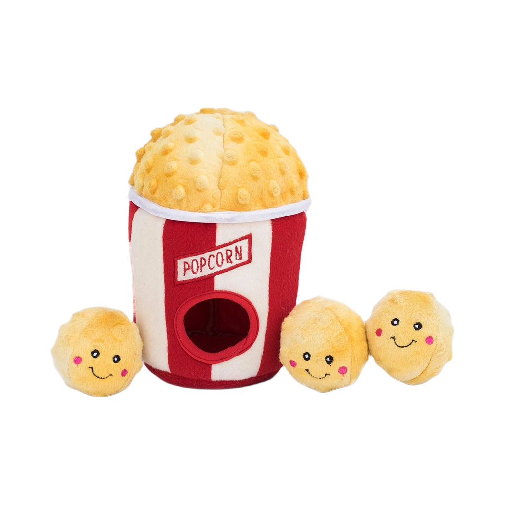 Boule de popcorn souriante aux joues roses