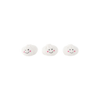 Trois petits baos blancs aux joues roses alignés