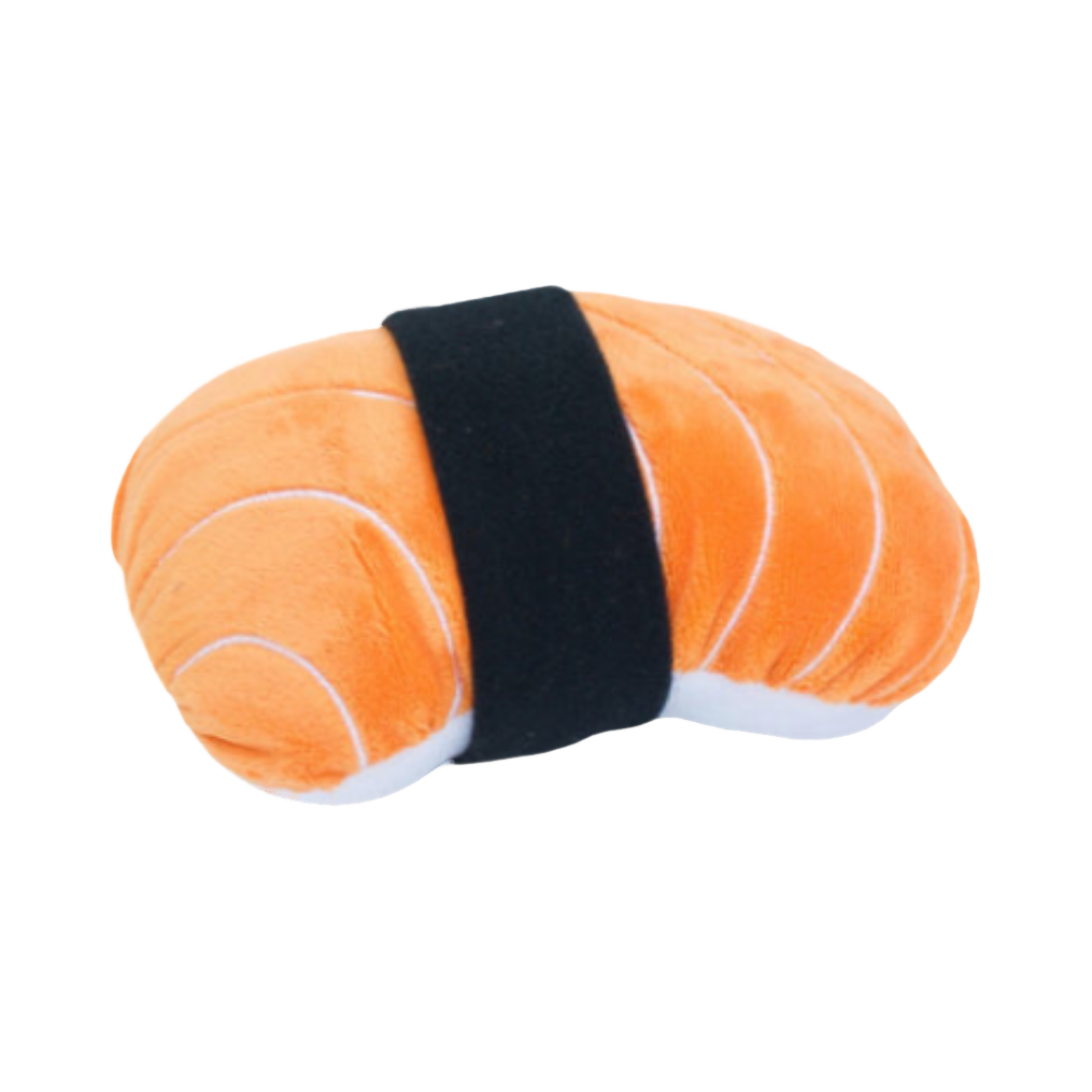 Dos du nigiri avec tranche de saumon orange et algue