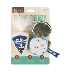 Part de bleu et boîte ronde sur leur carton d'emballage