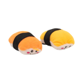 Deux sushis catnip couchés, visages souriants
