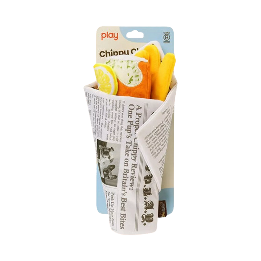Cornet en papier journal garni de frites jaunes et poisson pané
