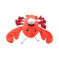 Homard rouge vu de face, casquette de marin et antennes en corde
