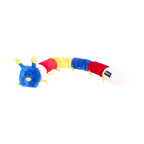 Chenille bleue, rouge, jaune et blanche aux antennes jaunes