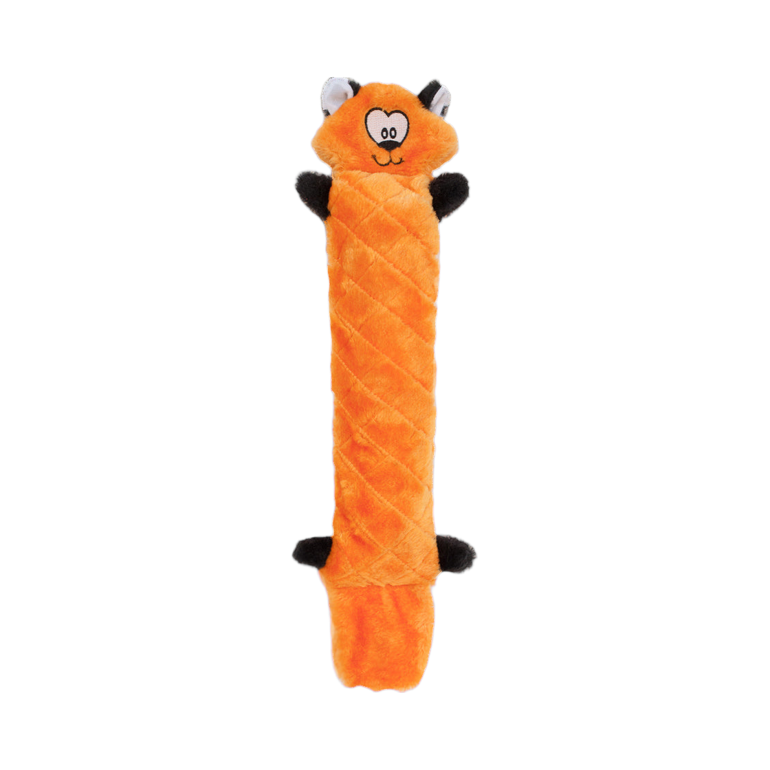 Renard orange tout en longueur, pattes et queue blanches