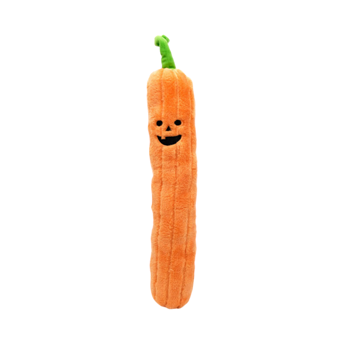 Longue courge orange matelassée au sourire de lanterne
