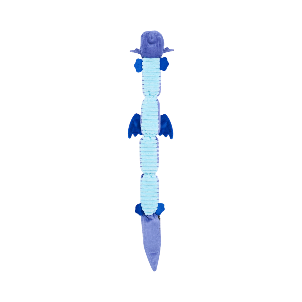 Ventre bleu ciel côtelé du dragon, vu de dessous