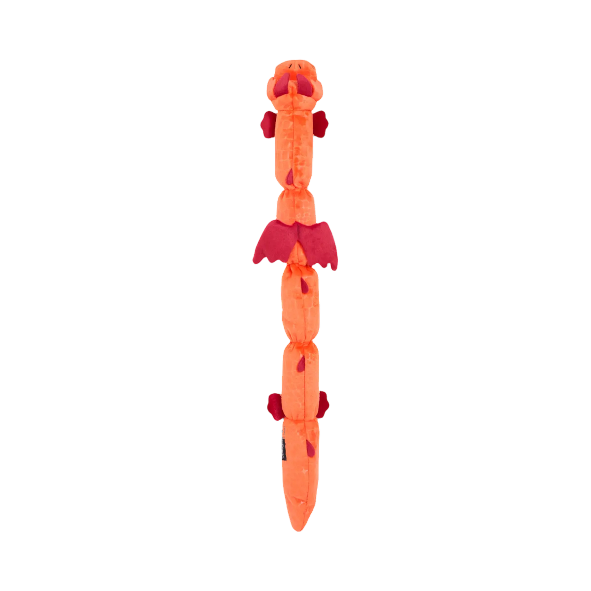 Dos orange du dragon avec ailes rouges, vu de dessus