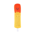 Glace à l'eau orange et jaune sur bâtonnet blanc
