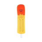 Glace à l'eau orange et jaune sur bâtonnet blanc