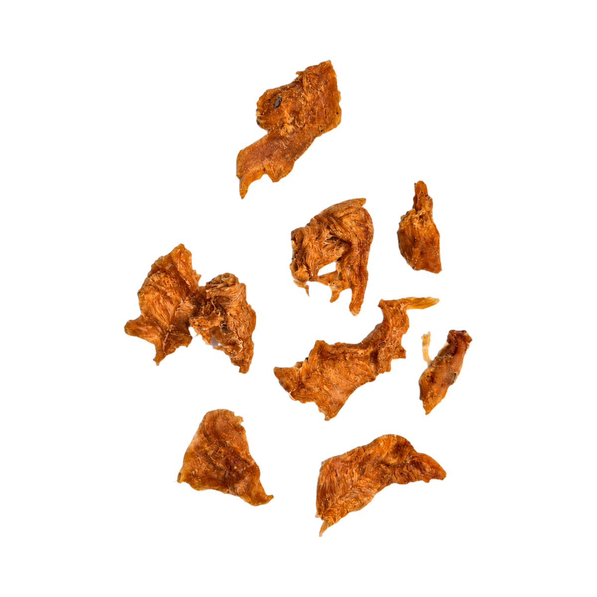 Pépites de poulet séché dorées éparpillées