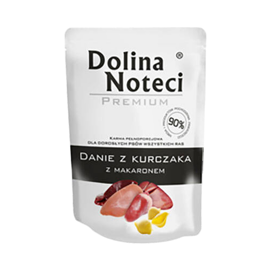 Plat pour chien Dolina Noteci Premium poulet et pâtes en sachet – sachet 300 g