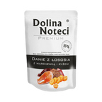 Plat pour chien Dolina Noteci Premium saumon, carotte et riz en sachet – sachet 300 g