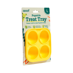 Moule jaune à quatre alvéoles dans son emballage Treat Tray L