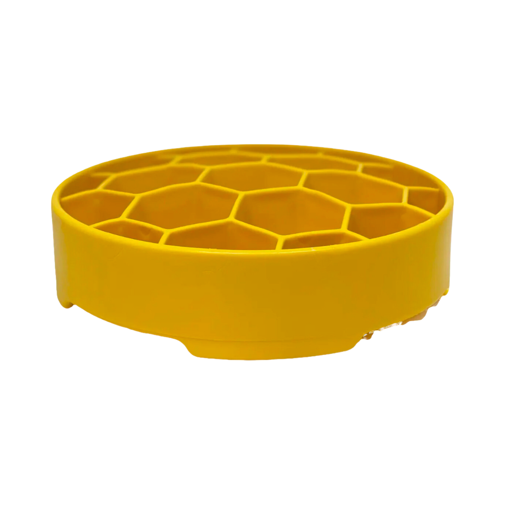 Plateau jaune en alvéoles vu de trois quarts