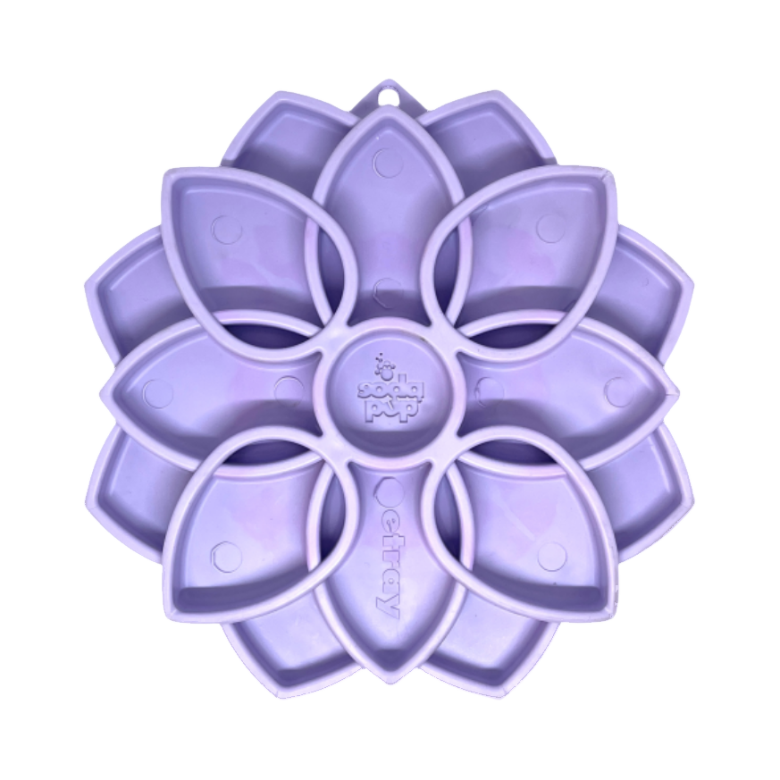 Grand plateau lilas à pétales vu de dessus