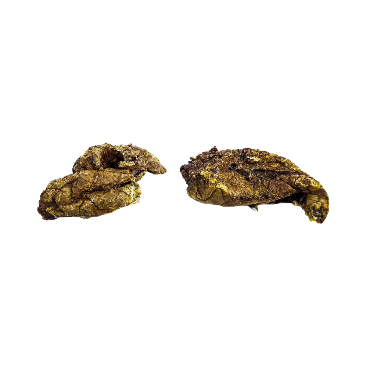 Deux morceaux de poumon de porc séché