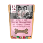 Sachet SANA Mini Beef Training Bones framboise et épinard