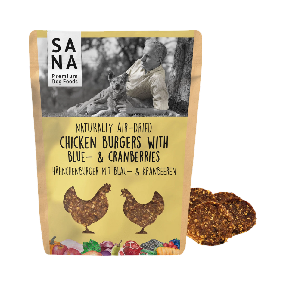 Sachet SANA Chicken Burgers myrtilles et canneberges