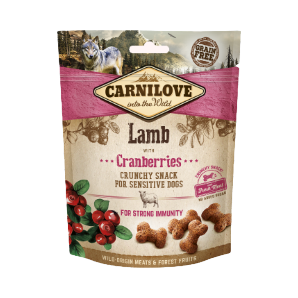 Sachet Carnilove Lamb Cranberries rose et beige, os croquants