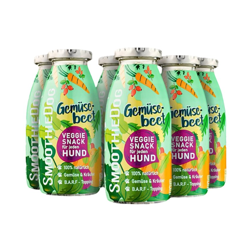 Rangée de bouteilles vertes Gemüsebeet aux légumes