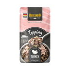 Sachet rose pâle et noir Topping Turkey, dindon illustré