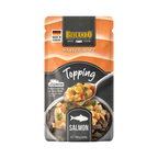 Sachet orange et noir Topping Salmon, poisson illustré