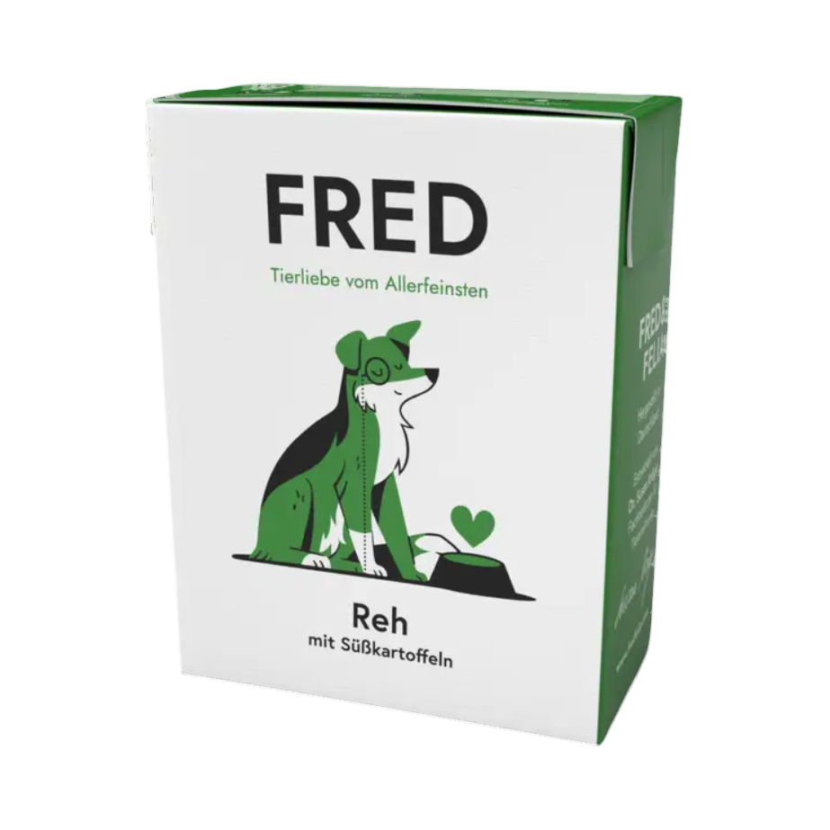 Brique blanche et verte FRED Reh illustrée d'un chien