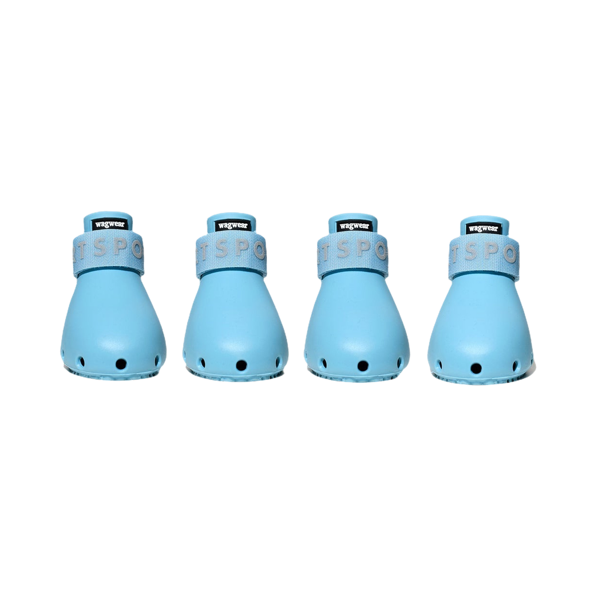 Quatre bottes coloris bleu ciel