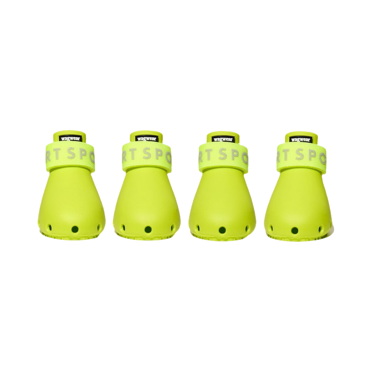 Quatre bottes coloris vert anis