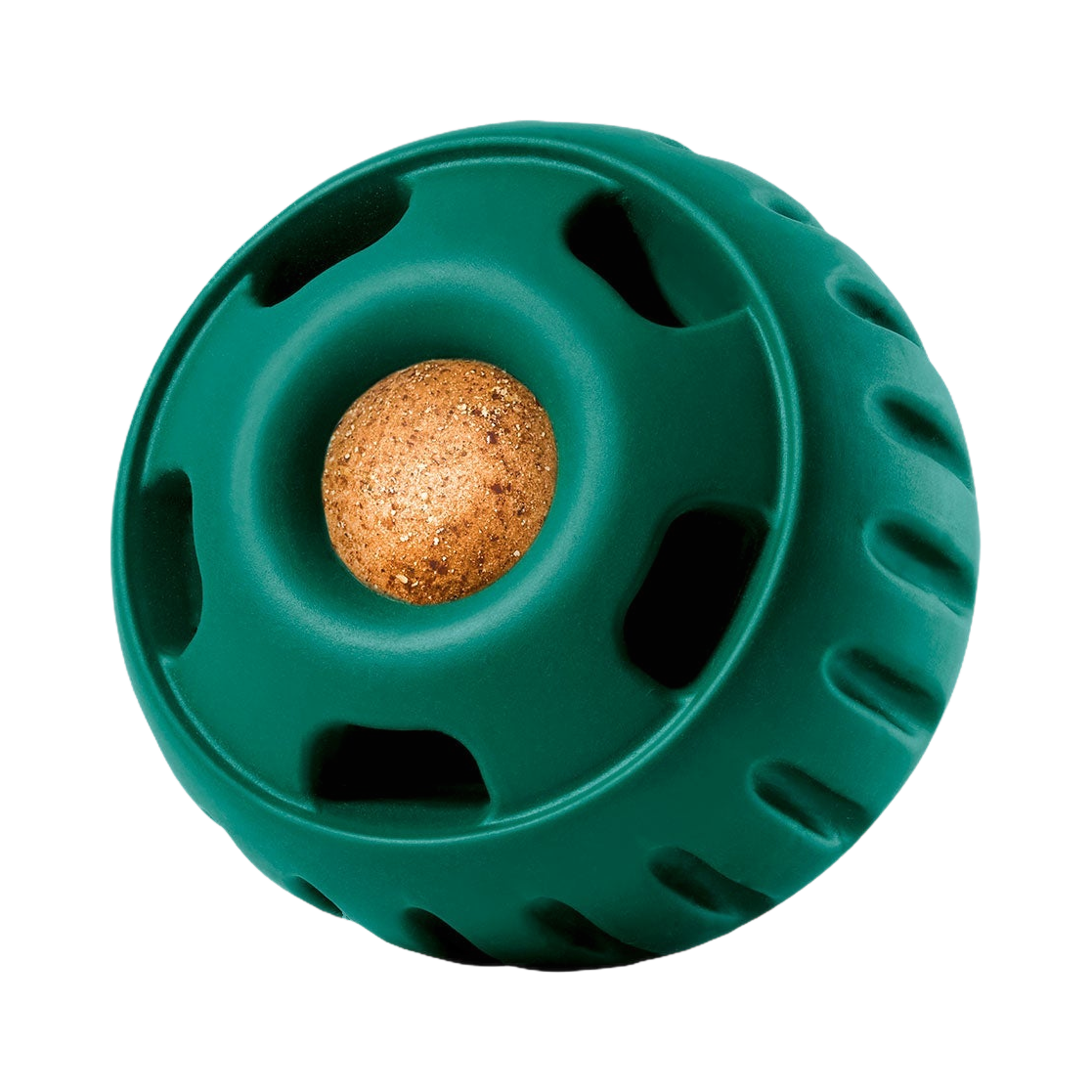 Boule vert sapin ajourée garnie d'une friandise ronde