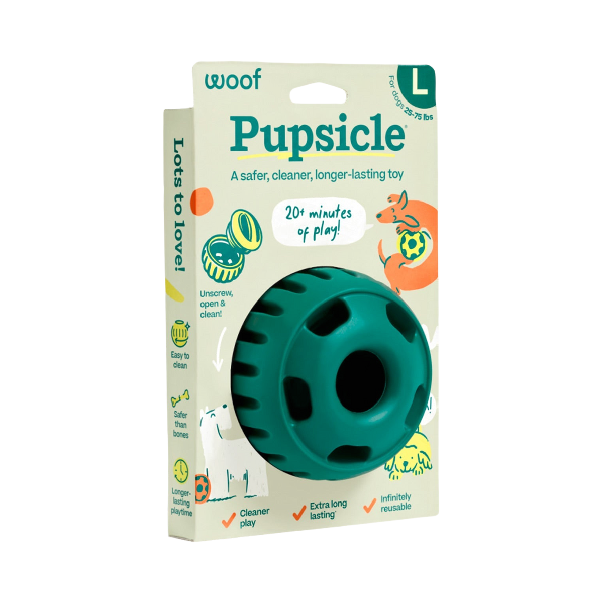 Emballage carton Pupsicle L avec la boule verte