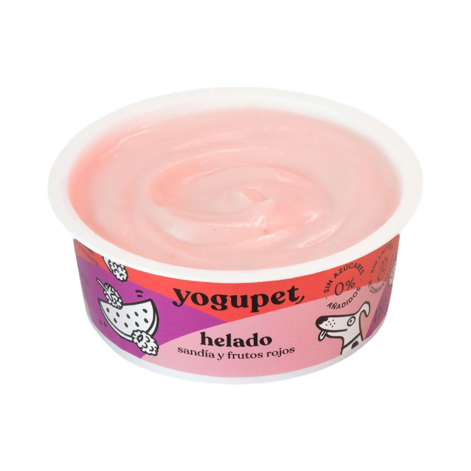 Pot ouvert rempli de glace rose pâle